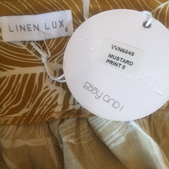 Linen Lux Mustard Colored Cullottes in Size Small - Picture 7 of 8